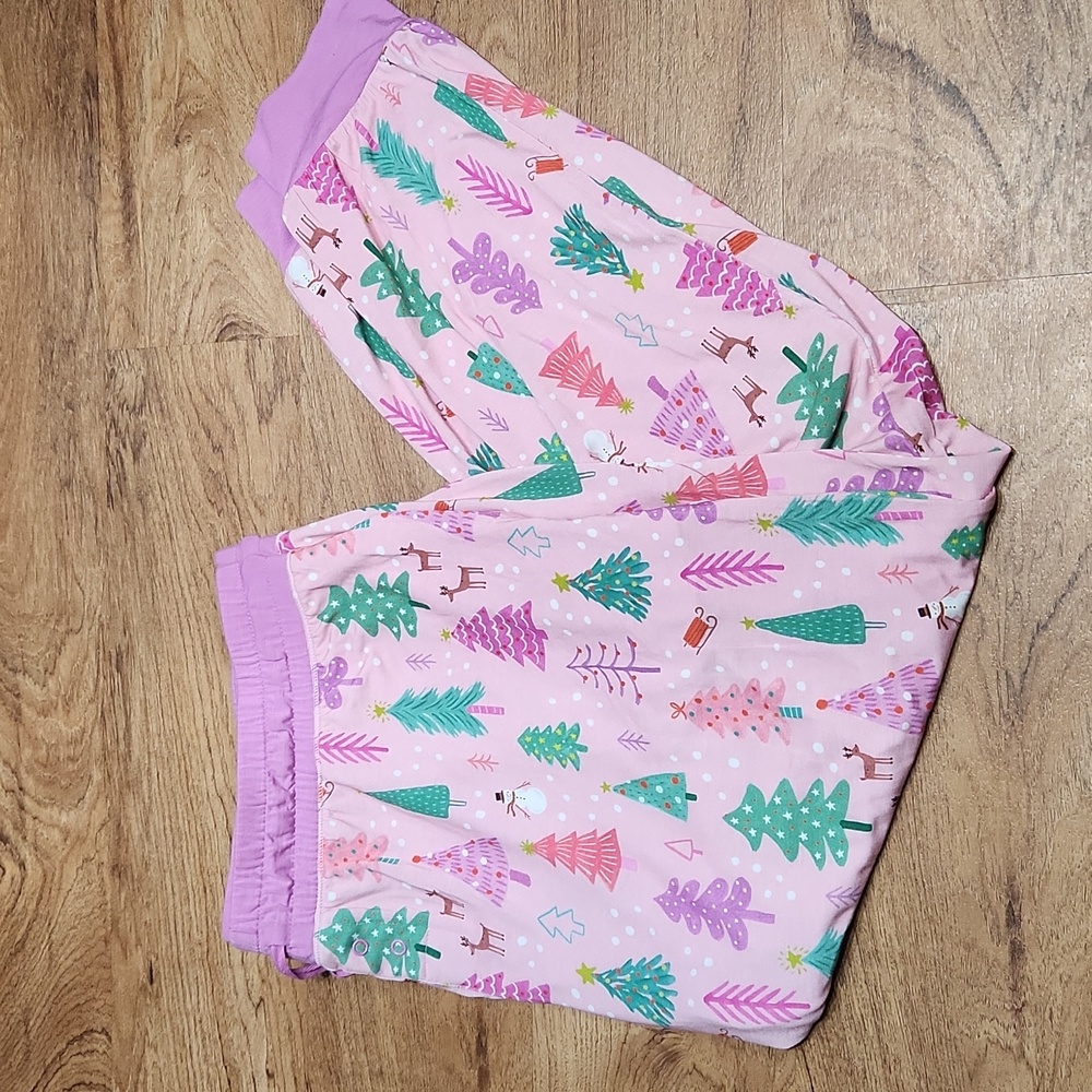 Little Sleepies pink merry and bright adult pajama pants in XL
